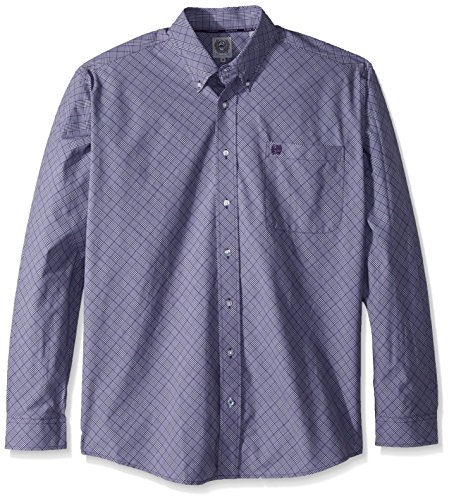 Cinch Men's Classic Fit Long Sleeve Button One Open Pocket Plaid Shirt