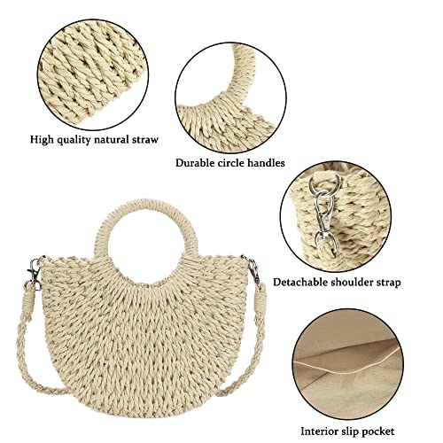 Barabum Beach Bag,Womens Straw Woven Crossbody Shoulder Bags Top Handle Satchel Handbag Purse for Summer4