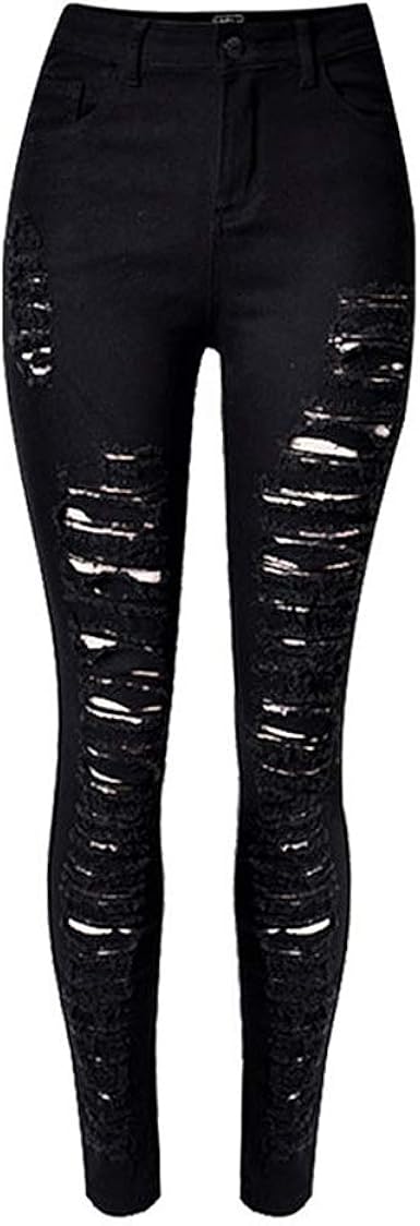 Greetuny 1pcs Vaqueros Rotos Mujer Cintura Baja Moda Personalidad  Pantalones Jeans Slim fit Casual Leggings Sexy,Negro/Verde  jército/Blanco/Azul/Rojo: Amazon.es: Ropa