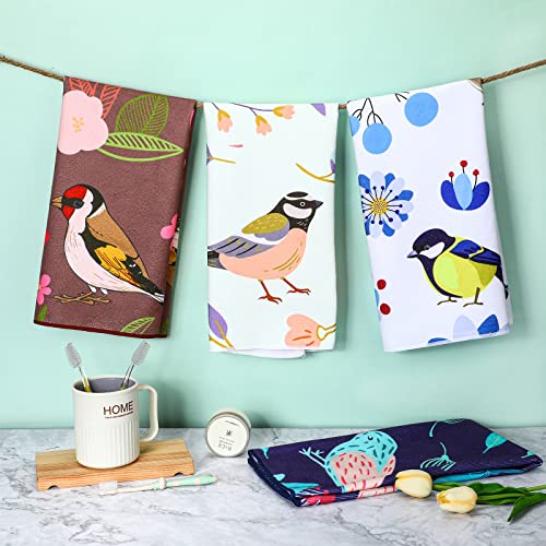 Oudain 4 Pcs Retro Bird Kitchen Towels Absorbent Dish Towels Reusable Decorative Hand Towels Bird Tea Towels Cardinal Kitchen Hand Towels Bird Lover Gifts For Farmhouse Kitchen Bathroom Decorations #TOP3