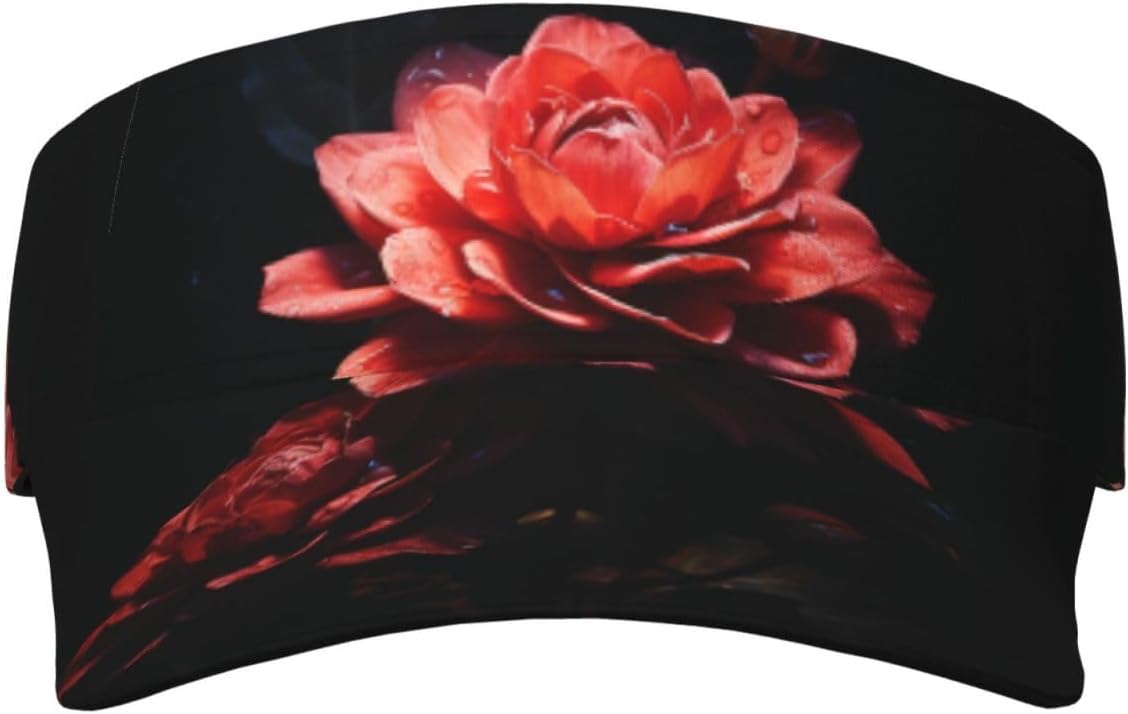 Sport Sun Visor Hats Roses in The Dark Adjustable Empty Top Baseball Cap for Women Men Sun Protection Cap Hats