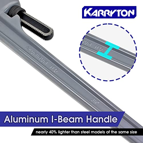 Image of 36 Inch Aluminum Pipe Wrench, 6-1 /4 inch /158mm Adjustable Cr-Mo Jaw Opening Heavy Duty Aluminum Straight Handle Plumbing Wrenches, Perfect Plumbers Tool Exceed GGG Standard (36-INCH)