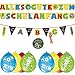 Produktbild Unbekannt Dekoset zum Schulanfang 2 x Girlanden + 8 x Luftballons + 1 Button