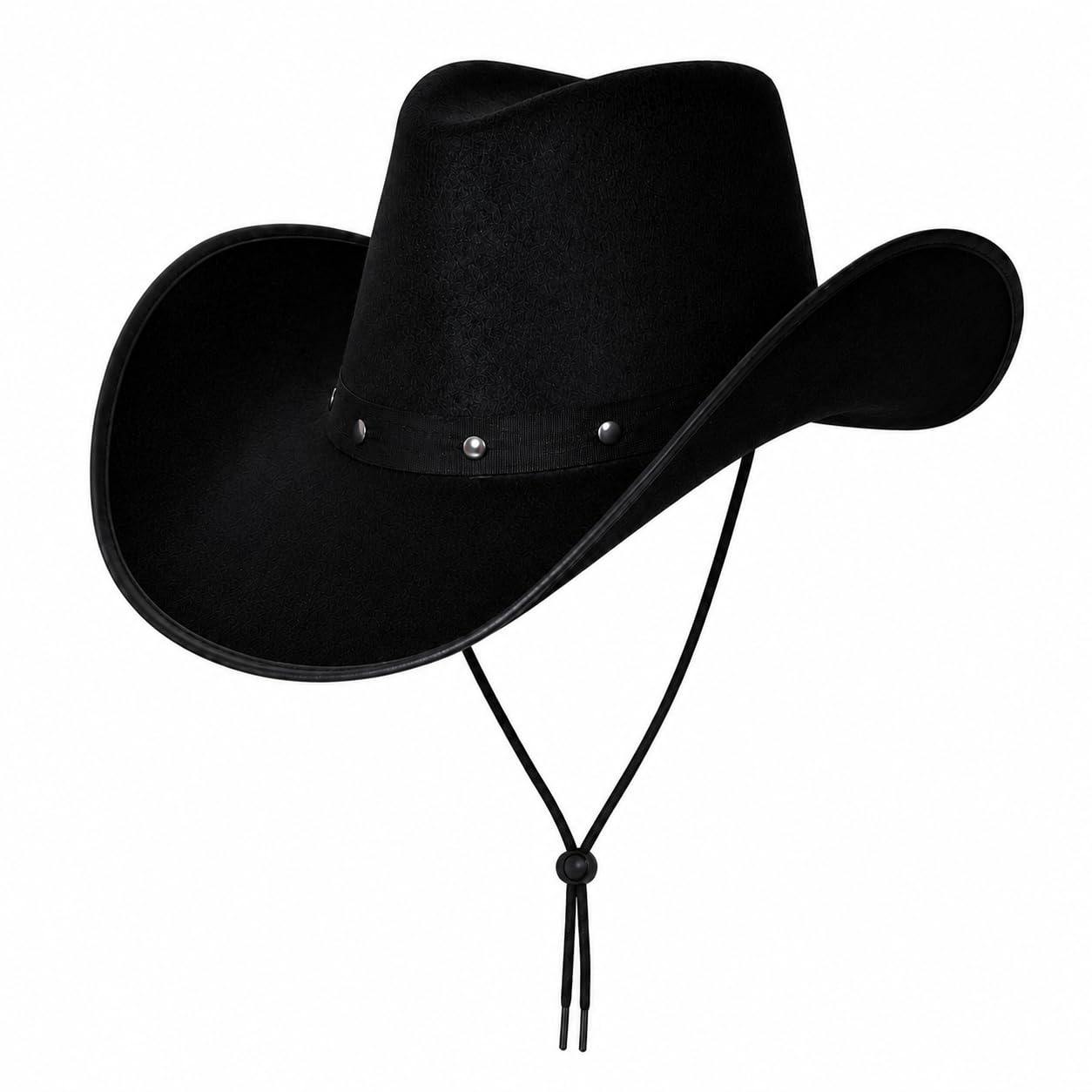 Wicked Costumes Black Cowboy Hat for Men & Women – Western Texas Fancy Dress Hat for Festivals, Rodeo & Country Music Events