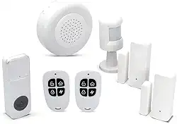 EKAZA Kit Alarme 2 Sensores Abertura + 1 Sensor Presença + 2 Controle + Sirene + Campainha - EKJM-T3231