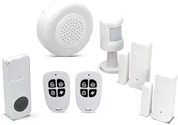 EKAZA Kit Alarme 2 Sensores Abertura + 1 Sensor Presença + 2 Controle + Sirene + Campainha - EKJM-T3231