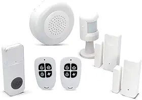 EKAZA Kit Alarme 2 Sensores Abertura + 1 Sensor Presença + 2 Controle + Sirene + Campainha - EKJM-T3231