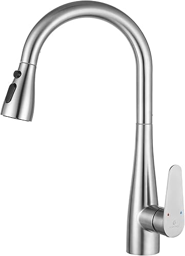 NOEMOAOU Grifo de fregadero de cocina, con rociador extraíble, grifo para fregadero de cocina con cabezal rociador de acoplamiento magnético