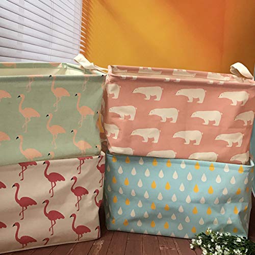 Flamingo Toy Storage Bin Basket Collapsible Box Toy Organizer For Nursery, Kid's Toy & Laundry, Gift Baskets (Red) #TOP4