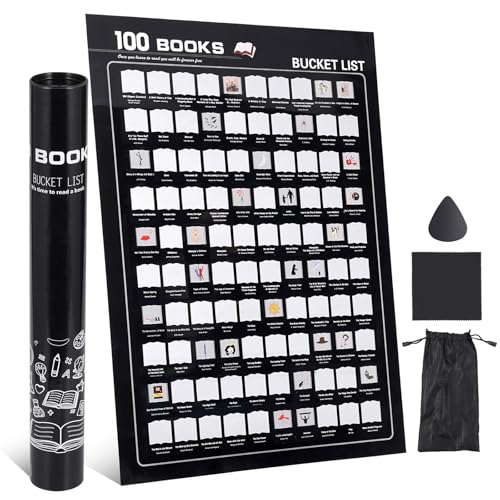 Top 100 Books Scratch off Poster - 100 Must Read Book of All Time Bucket List for Book...