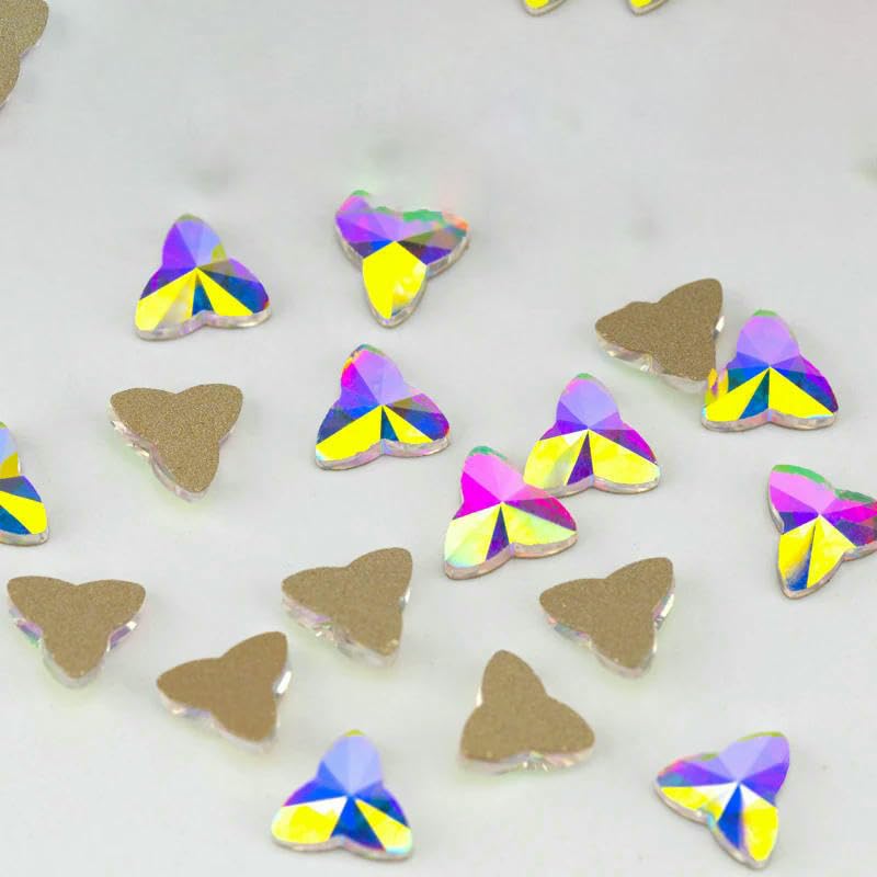 100/500/1440 Stück Kristall-Strasssteine in Glasform, Kristall AB, flache Rückseite, Glitzersteine für DIY-Nagelkunst-Dekorationen, SAB-Serie, 6,5 x 6,5 mm – SAB35,