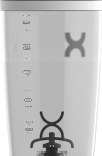 Miniatura 4 de Promixx Botella mezcladora original  Funciona con pilas para batidos de proteínas suaves, sin BPA, taza de 20 onzas (blanco)