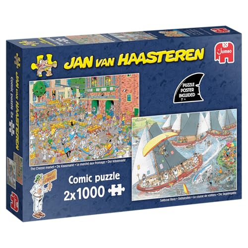Puzzle: The Cheese Market & The Sailing Regatta (Jan Van Haasteren) (2 x 1000 Pieces)