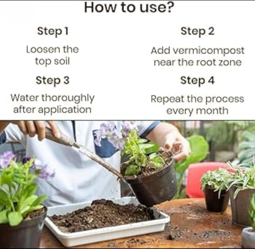 Image of Vermicompost Organic Fertilizer - 100% Natural, Chemical Free Compost for Plants & Gardening | Improves Soil Fertility & Plant Growth 5kg (5 kg)