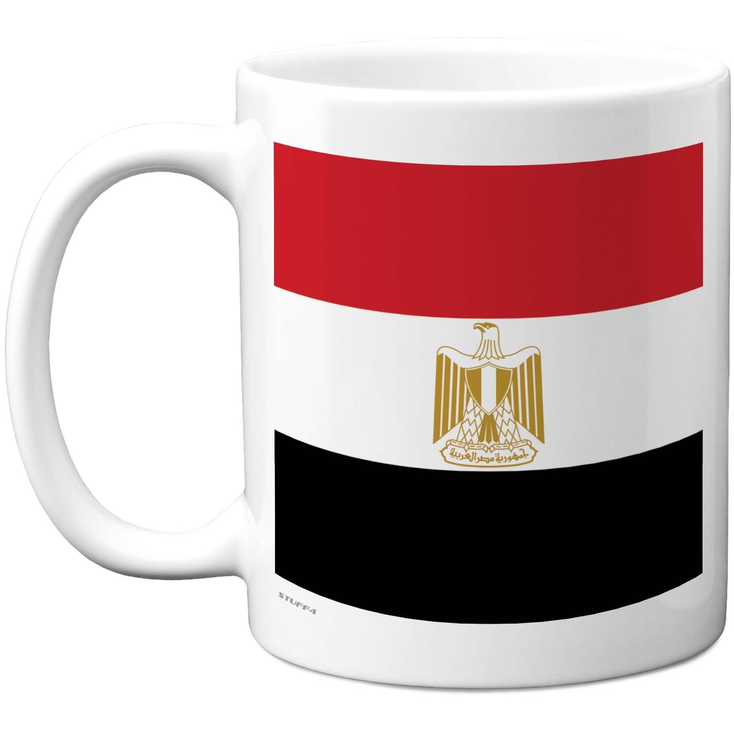 Stuff4 Egypt Mug - Bold Flag and Gold Eagle Emblem - Patriotic Desk Or Kitchen Gift - 11oz Ceramic Gloss Mug