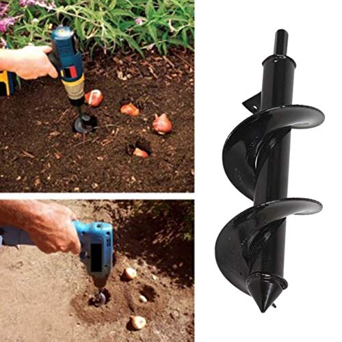 Garden Auger Spiral Drill Bit Accessories for Planting Bedding Bulbs Seedlings New (25cm)