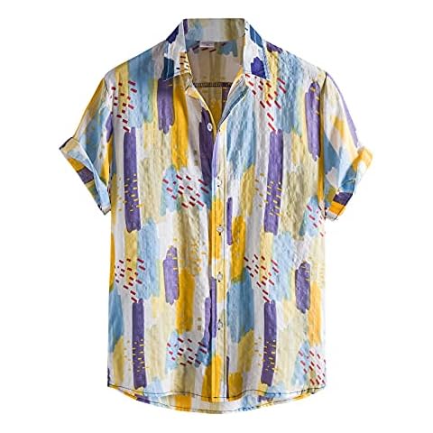 Camisa casual de manga corta con botón de presión YUTING Cover