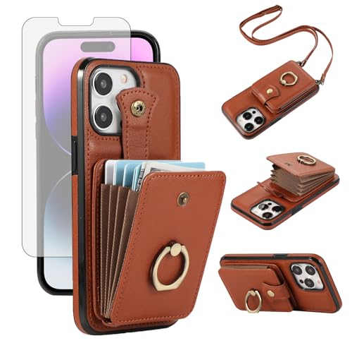 Étui portefeuille iPhone 12 Pro Max multifonction avec bandoulière