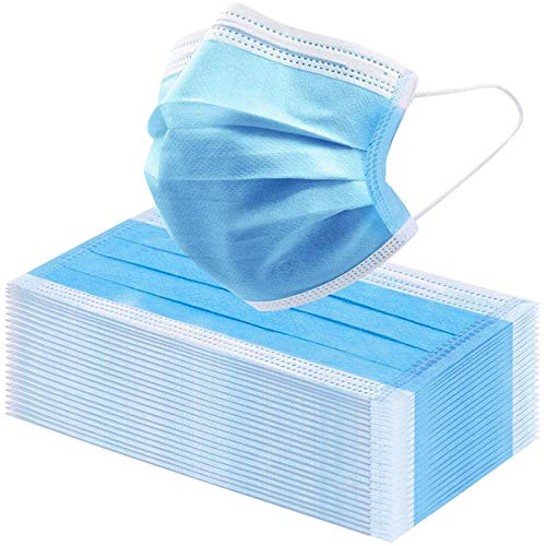 Disposable Medical Face Mask – 50 Count – 3-Layer PPE with Filter – Non-Woven and No Latex – Protective Support for Dust, Germs, and Allergens – Breathable – Great for Kids and Adults