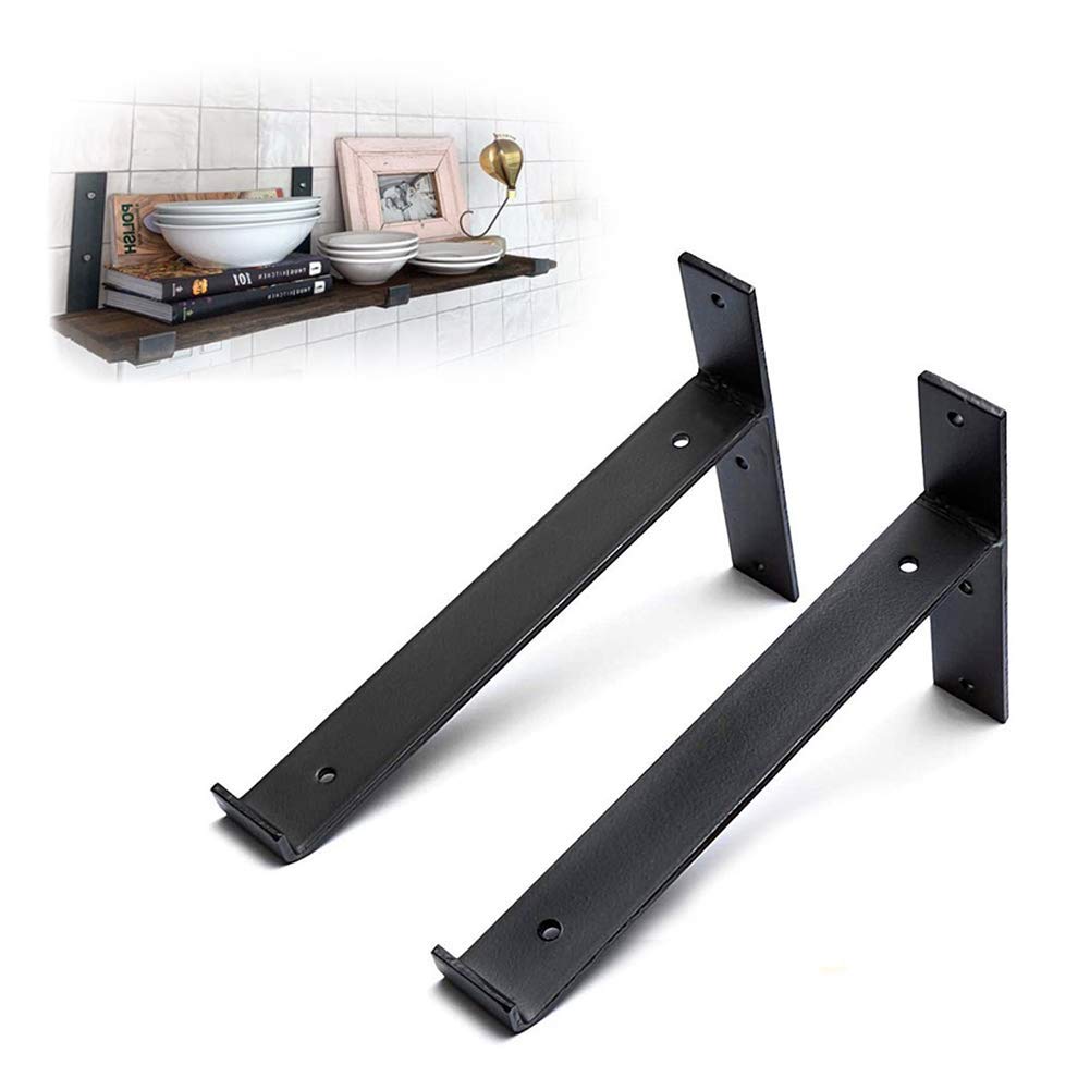 Supports d'étagère flottants ultra robustes en fer pour charge lourde murale, x2