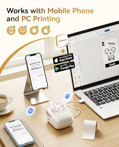 Image of NIIMBOT B2 Pro Label Maker Machine with Tape, Supports Photo Printing, Gold | 300DPI Portable Bluetooth Label Printer, for Photo Sticker, DIY Crafts, Study Notes, Gift, Journal Labeling Organization