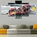 Oeuvre moderne 5 panneaux sport rafting en eau vive peinture décor à la maison cadre modulaire sur impression sur toile et sur la photo murale