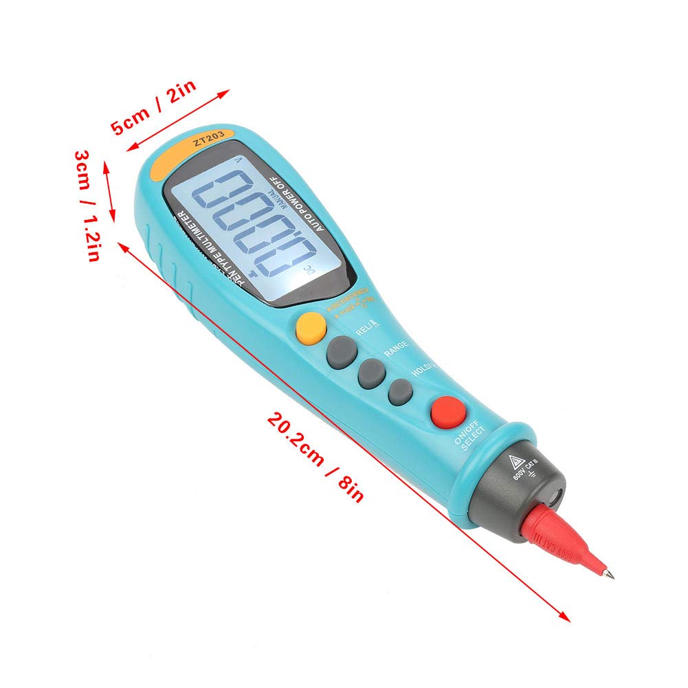 Multimetr Cyfrowy, ZT203 6000 Zlicza Multimetr Cyfrowy True RMS Woltomierz AC DC Tester Przenośny Miernik, Wysoka Dokładność Automatyczny Wskaźnik LED Woltomierz DC AC Z Wyświetlaczem LCD