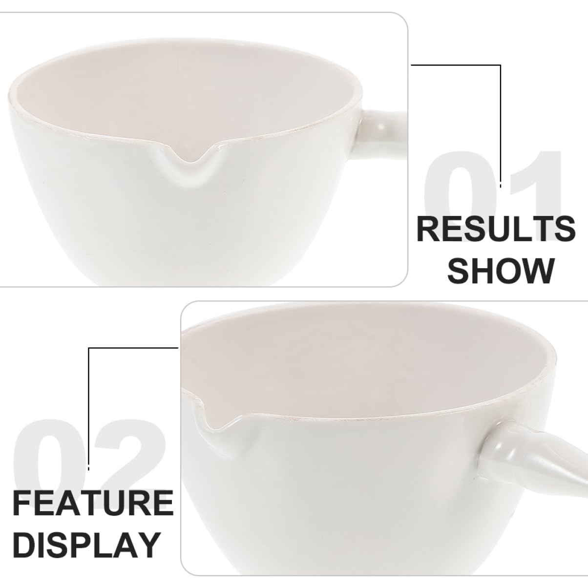 Porcelain Evaporating Basin Round Lab Evaporating Dish Handle Heat-Resistant Bowl