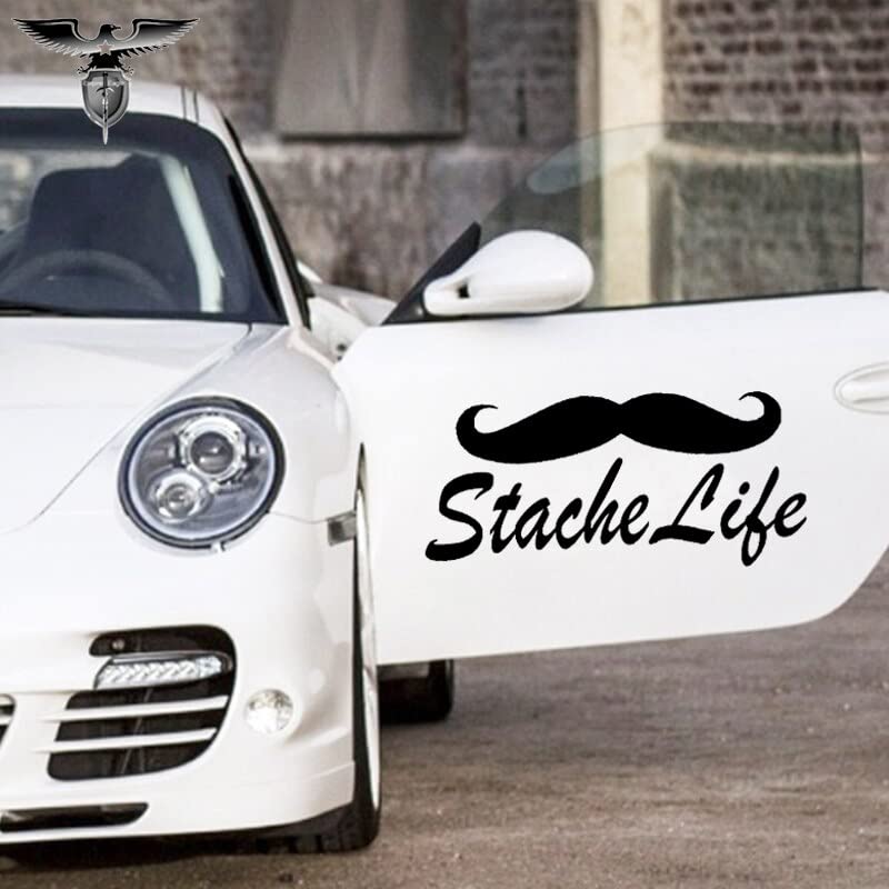 Gadgets Wrap Graceful JDM Stache Life Mustache Car Sticker Wall Decal Mural Vinyl Sticker (26cm x 57cm)
