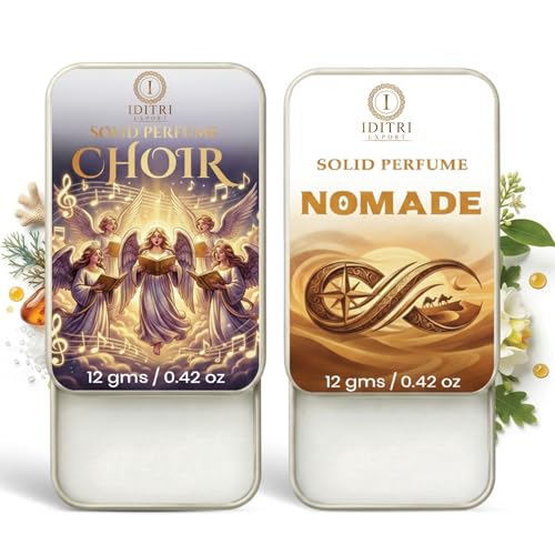 Image of Solid Perfume |Nomade&Choir Alcohol Free Wax Perfume Balm, Long Lasting | Pocket Tin 12g, Pack Of 2| Non Greasy Smooth Glide, Travel Friendly Men And Women