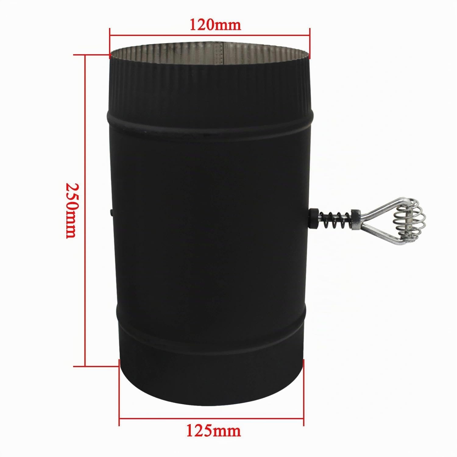 Tuyau de poêle avec clé de tirage Clapet papillon à bois barbecue circulaire réglage régulateur tirage cheminée insert registre clapet conduit cheminée pour chaudière bois (125mm)