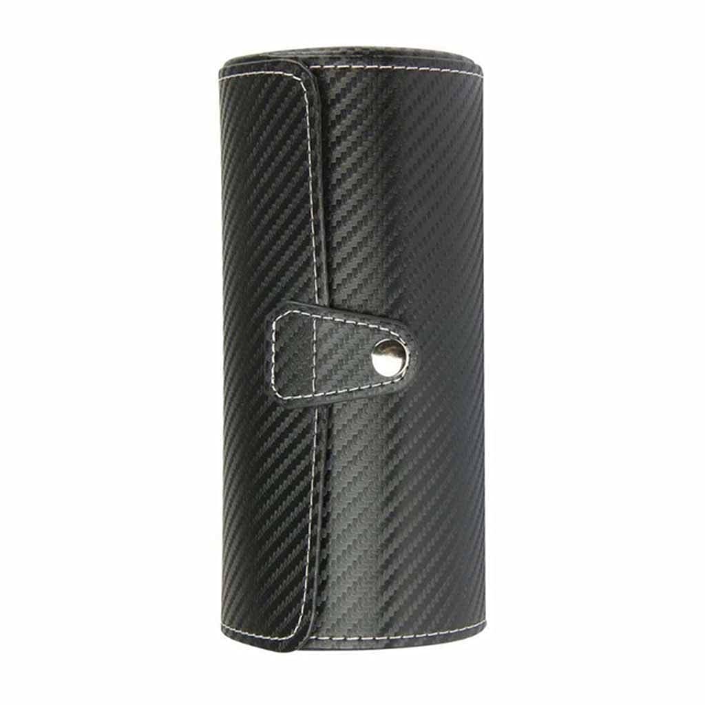 Uhr Display Geschenkbox Fall Rolle 3 Slot Armbanduhr Halskette Armband Schmuck PU Leder Box Lagerung Reisetasche (Farbe: A) Present