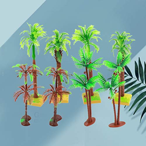 HEALLILY 8 Pcs PlÃ¡stico Palmeira de Coco Em Miniatura Ãrvore de Coco Bolo de Coco DecoraÃ§Ã£o de Pa
