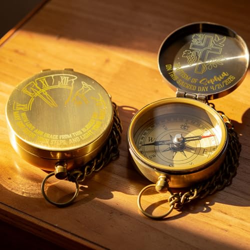 Brújula personalizada de latón 2 pulgadas grabada miniatura 2
