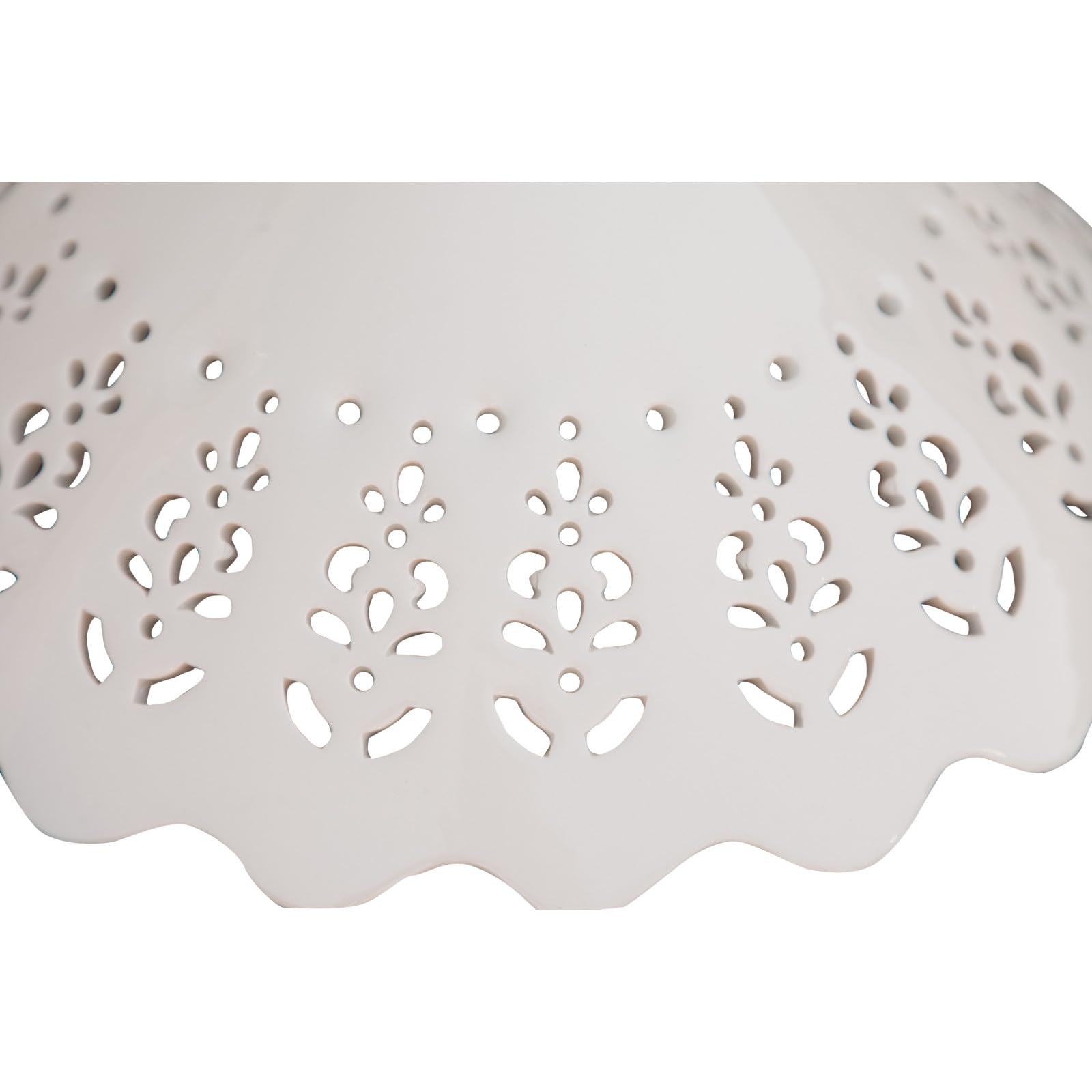 Biscottini Piatto paralume in ceramica bianca traforata diametro 30x12 cm