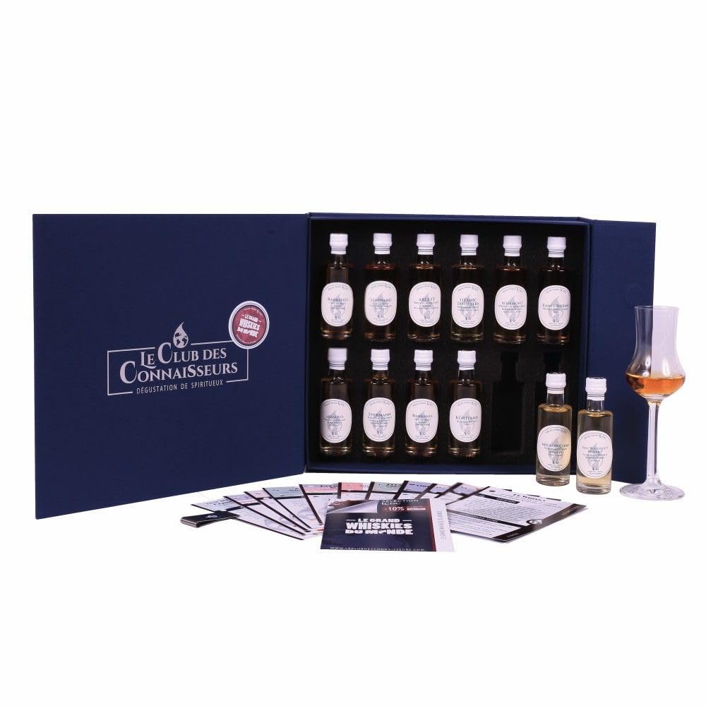 Le Grand Coffret Whiskys du Monde 12 x 40ml - En Solo Ou En Duo - Le Club Des Connaisseurs - Cadeau Homme