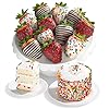 Happy Birthday Dipped Strawberries with Petite Birthday Cake – 12ct