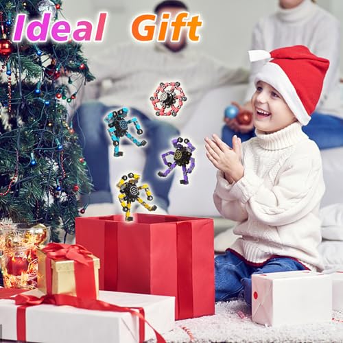 Transformable Fidget Spinners Toys 4 Pcs for Kids and Adults Stress Relief Sensory Toys for Boys and Girls Fingertip Gyros for Party Favors Chrismas Stocking Stuffers Bulk for Teens - Image 7