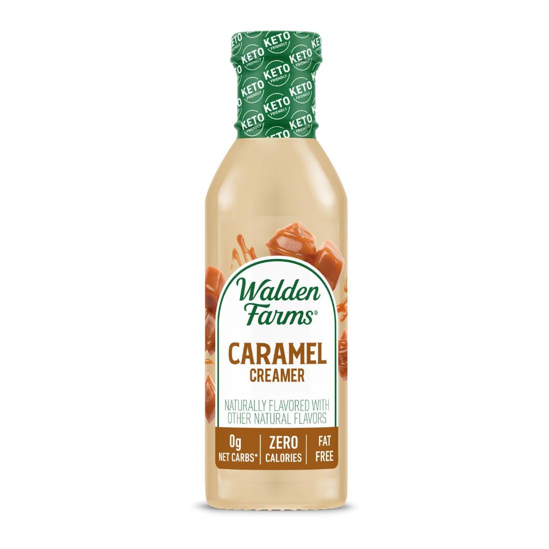 Walden Farms Caramel Coffee Creamer – Zero Calorie, Gluten-Free, Low Carb, Keto-Friendly, Sugar-Free, Rich Caramel Flavor – 12 oz Bottle
