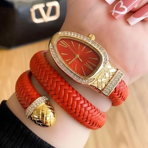 Image of Serpentine Snake Watch, Leather