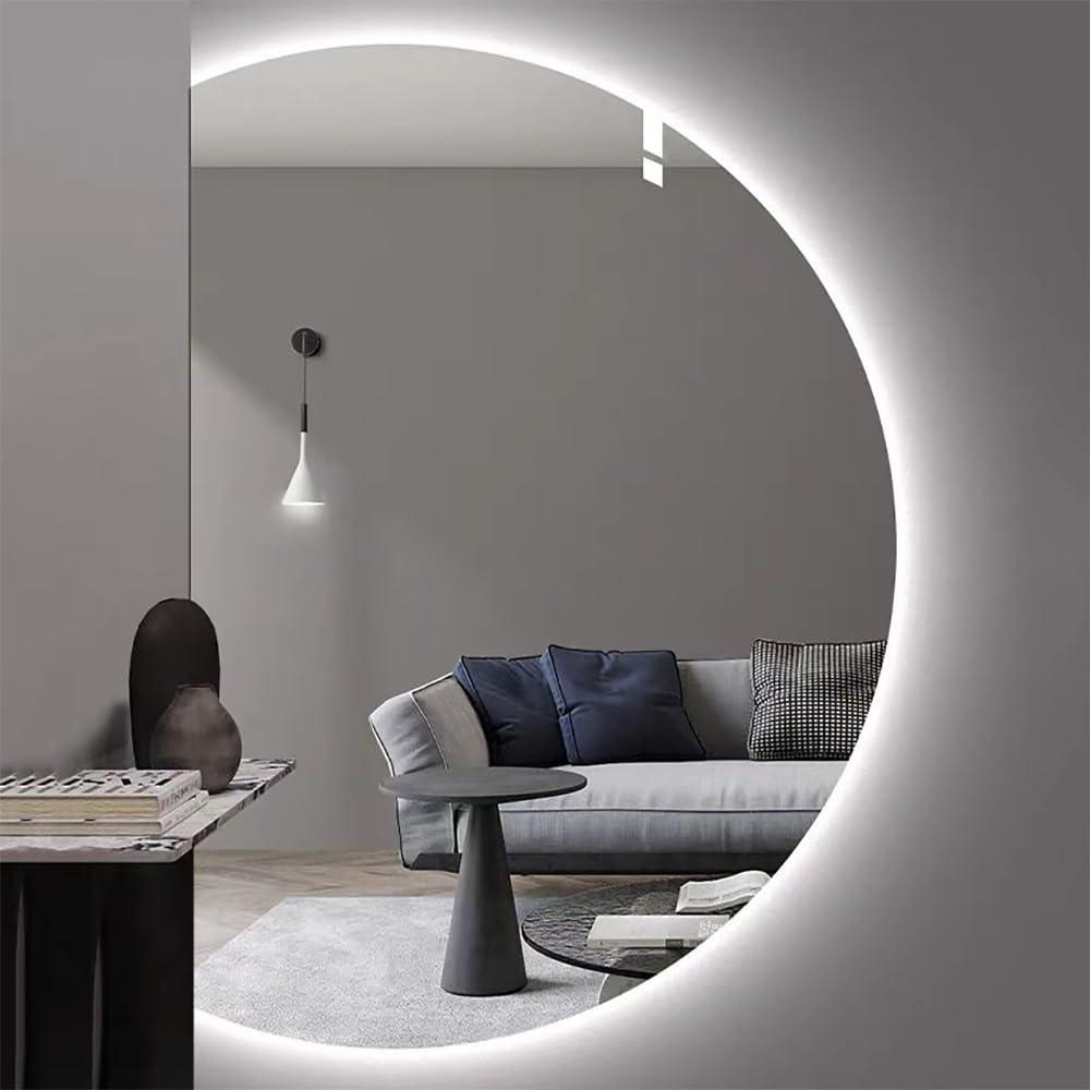 Miroir coiffeuse sans cadre pour routine beauté et maquillage lumineux