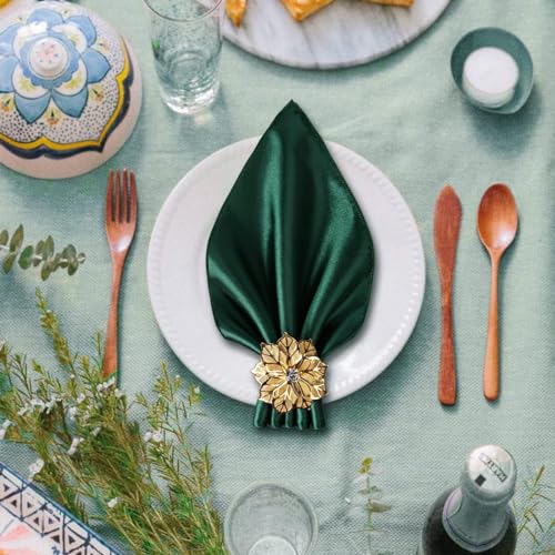 DAYSTAR 6 Pçs Anéis de Guardanapo Dourado Para Decoracao de Mesa (Flor)