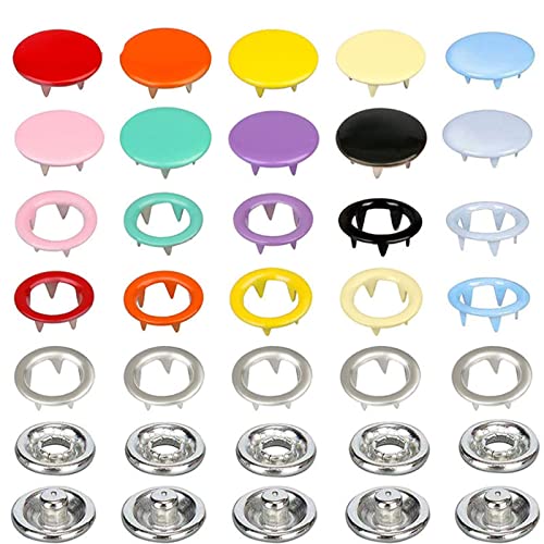 Boutons-pression 9,5 mm creux et solides assurant une fixation durable