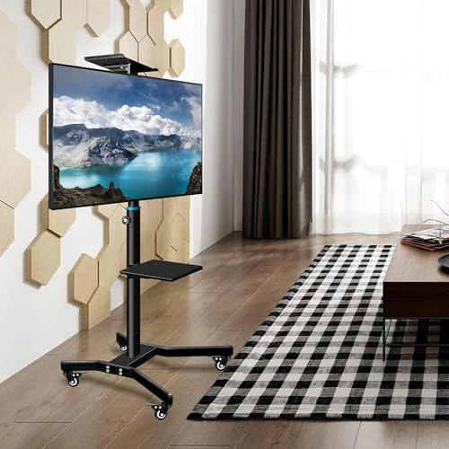 Soporte Móvil para TV con Ruedas y Estante Ajustable miniatura 4
