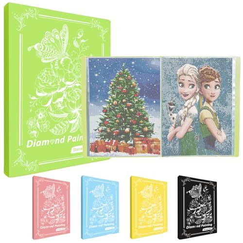 MUFEKUM Album per quadri con diamanti, formato A3, con 60 fogli, libro per lavori di finitura con diamanti (verde)