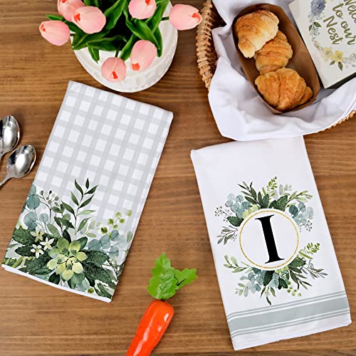 GEEORY-Monogram-Letter-I-Kitchen-Towels-for-Home-Decor-Eucalyptus-Leaves-Family-Last-Name-Initial-Dish-Towels-18×26-Inch-Ultra-Absorbent-Bar-Drying-Cloth-Hand-Towel-Bathroom-Decorations-Set-of-2 GEEORY Monogram Letter I Kitchen Towels for Home Decor Eucalyptus Leaves Family Last Name Initial Dish Towels 18×26 Inch Ultra Absorbent Bar Drying Cloth Hand Towel Bathroom Decorations Set of 2