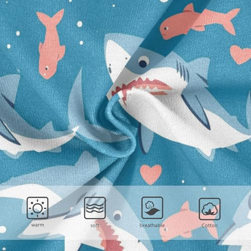 Wusikd Cute Sharks Girls' Underwear Cotton Hearts Girls Briefs Soft Toddler Underwear 2T3