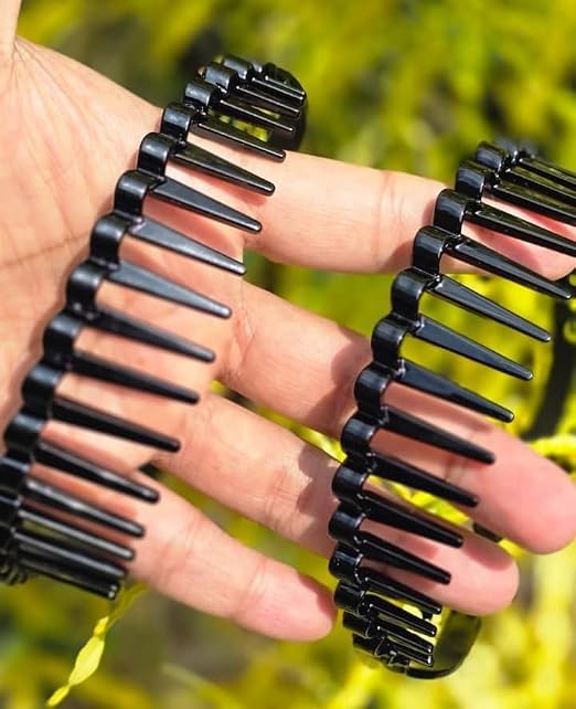 Hair Jewels Black Wide Tooth Hair Comb Headband for Women & Girls | Anti Slip Plastic Hair Band | Comfortable Hair Hoop for Curly, Thick & Wavy Hair | Everyday Hair Styling Accessory Pack of 2 - Image 3