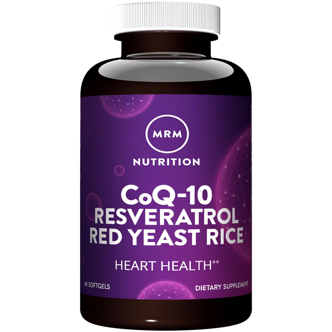 MRM Nutrition CoQ-10 Resveratrol Red Yeast Rice - Gluten-Free - 30 Servings