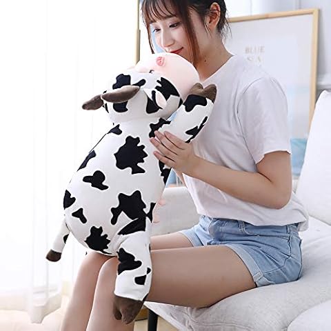 Jensquaify Cow Plush Pillow Cover